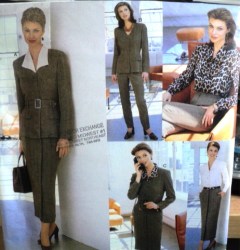 1999 Vogue TAMOTSU LS DRESS, TOP,  BLOUSE, BOTTOMS PATTERN 8-18 2 SZS CHOICE UNCUT